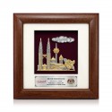 7" x 7" Frame with Gold Plated Pewter - Malaysia Landmark