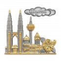 7" x 7" Frame with Gold Plated Pewter - Malaysia Landmark