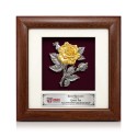 7" x 7" Frame with Gold Plated Pewter - Rose Flower (Bunga Mawar)