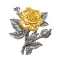 7" x 7" Frame with Gold Plated Pewter - Rose Flower (Bunga Mawar)