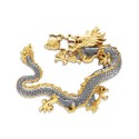 7" x 7" Solid Frame with Gold Plated Pewter : Dragon