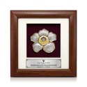 7" x 7" Frame with Gold Plated Pewter - Rafflesia