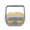 7" x 7" Solid Frame with Gold Plated Pewter - Sia Basket