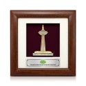7" x 7" Solid Frame with Gold Plated Pewter - Kuala Lumpur Tower