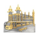 7" x 7" Solid Frame with Gold Plated Pewter - Kuala Lumpur Railway Station