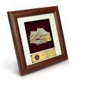 7" x 7" Solid Frame with Gold Plated Pewter - Rumah Melayu (Malay House)