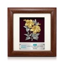 7" x 7" Solid Frame with Gold Plated Pewter - Bunga Raya 2 Flowers (Hibiscus Flower)