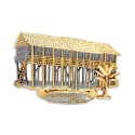 7" x 7" Solid Frame with Gold Plated Pewter - Longhouse Sarawak