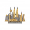 7" x 7" Solid Frame with Gold Plated Pewter - Kuala Lumpur Landmark