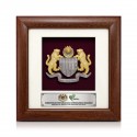 7" x 7" Solid Frame with Gold Plated Pewter - Coat of Arms of Malaysia (Jata Negara Logo Malaysia)