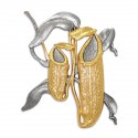 7" x 7" Frame with Gold Plated Pewter - Pitcher Plant (Periuk Kera)