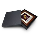 7" x 7" Solid Frame with Gold Plated Pewter - Lily Flower