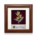 7" x 7" Solid Frame with Gold Plated Pewter - Birds Of Paradise