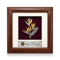 7" x 7" Solid Frame with Gold Plated Pewter - Birds Of Paradise 7" x 7" Solid Frame with Gold Plated Pewter - Birds Of Paradise