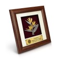 7" x 7" Solid Frame with Gold Plated Pewter - Birds Of Paradise