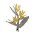 7" x 7" Solid Frame with Gold Plated Pewter - Birds Of Paradise