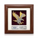 7" x 7" Solid Frame with Gold Plated Pewter - Flying Eagle