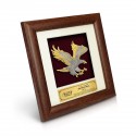 7" x 7" Solid Frame with Gold Plated Pewter - Flying Eagle
