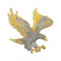 7" x 7" Solid Frame with Gold Plated Pewter - Flying Eagle