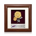 7" x 7" Frame with Gold Plated Pewter - Sunflowers