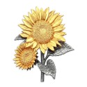 7" x 7" Frame with Gold Plated Pewter - Sunflowers