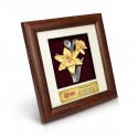 7" x 7" Frame with Gold Plated Pewter - Narcissus Flower