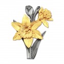 7" x 7" Frame with Gold Plated Pewter - Narcissus Flower