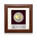 7" x 7" Solid Frame with Gold Plated Pewter - Logo KKM Kementerian Kesihatan Malaysia