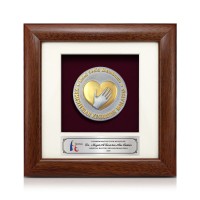 7" x 7" Solid Frame with Gold Plated Pewter - Logo KKM Kementerian Kesihatan Malaysia 7" x 7" Solid Frame with Gold Plated Pewter - Logo KKM Kementerian Kesihatan Malaysia