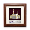 7" x 7" Solid Frame with Gold Plated Pewter - Kaabah