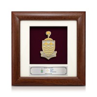 7" x 7" Solid Frame with Gold Plated Pewter - Coat of Arms of Penang (Logo Penang) 7" x 7" Solid Frame with Gold Plated Pewter - Coat of Arms of Penang (Logo Penang)
