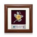 7" x 7" Solid Frame with Gold Plated Pewter - Bunga Raya (Hibiscus Flower)
