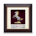 7" x 7" Gold Border Solid Frame with Gold Plated Pewter - Horse Of Fortune