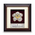 7" x 7" Gold Border Solid Frame with Gold Plated Pewter - Rafflesia