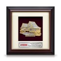 7" x 7" Gold Border Solid Frame with Gold Plated Pewter - Rumah Melayu (Malay House)