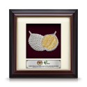 7" x 7" Gold Border Solid Frame with Gold Plated Pewter - Durian Musang King