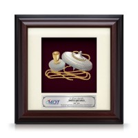 7" x 7" Elegant Solid Frame with Gold Plated Pewter - Gasing