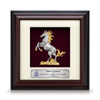 7" x 7" Elegant Solid Frame with Gold Plated Pewter - Horse Of Fortune