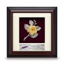 7" x 7" Elegant Solid Frame with Gold Plated Pewter - Bunga Raya