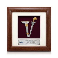 7" x 7" Frame with Gold Plated Pewter - Keris (Kris)