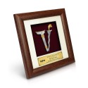 7" x 7" Solid Frame with Gold Plated Pewter - Keris (Kris)