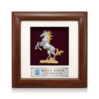 7" x 7" Frame with Gold Plated Pewter - Horse Of Fortune