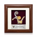 7" x 7" Solid Frame with Gold Plated Pewter - Hornbill