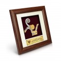 7" x 7" Solid Frame with Gold Plated Pewter - Hornbill