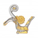 7" x 7" Solid Frame with Gold Plated Pewter - Hornbill