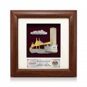 7" x 7" Solid Frame with Gold Plated Pewter - Penang Landmark