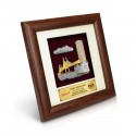 7" x 7" Solid Frame with Gold Plated Pewter - Penang Landmark