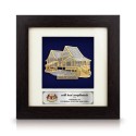 7" x 7" Dark Frame with Gold Plated Pewter : Rumah Melayu (Malay House)
