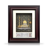 8.5" x 10" Solid Frame with Exclusive Songket and Gold Plated Pewter : Masjid (Mosque) 8.5" x 10" Solid Frame with Exclusive Songket and Gold Plated Pewter : Masjid (Mosque)