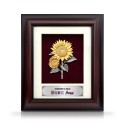 8.5" x 10" Solid Frame with Gold Plated Pewter : Sunflowers